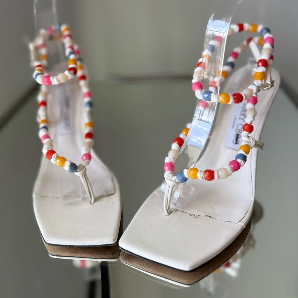 JIMMY CHOO Amiral 90 embellished leather sandals $1,175 39 - Picture 14 of 16